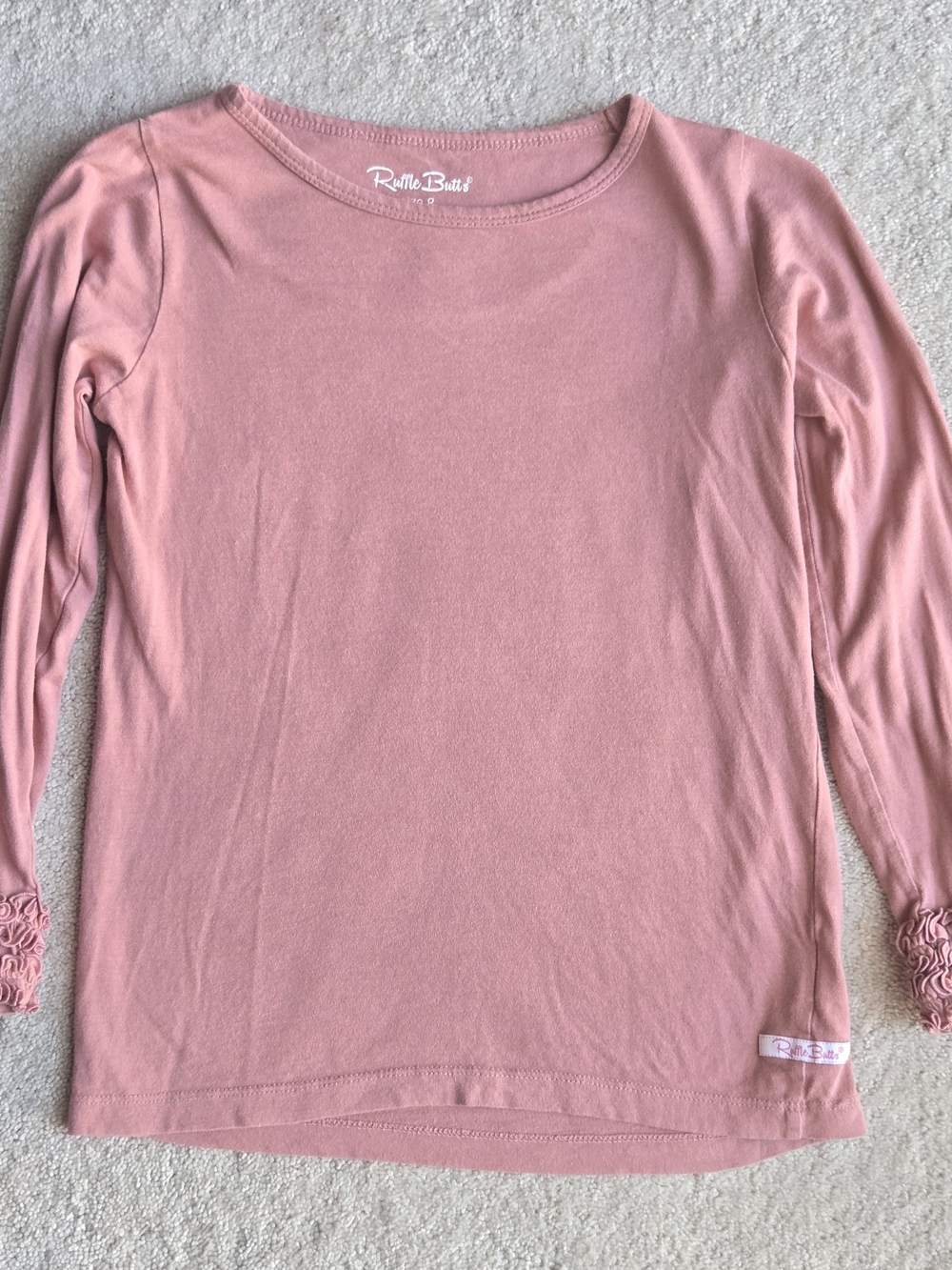 Ruffle Butts Girls' Long-Sleeve Pink Top Medium 8